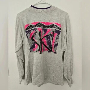 Vintage 90s Lake Placid SKI Sweatshirt Womens Size L Large Long Sleeve Premier S